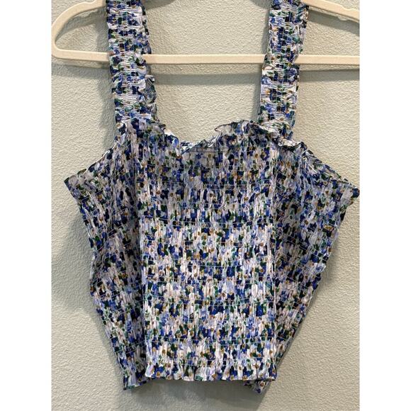 NWT Veronica Beard Averie Smocked Tank Top (Cobalt Blue) - Picture 9 of 9